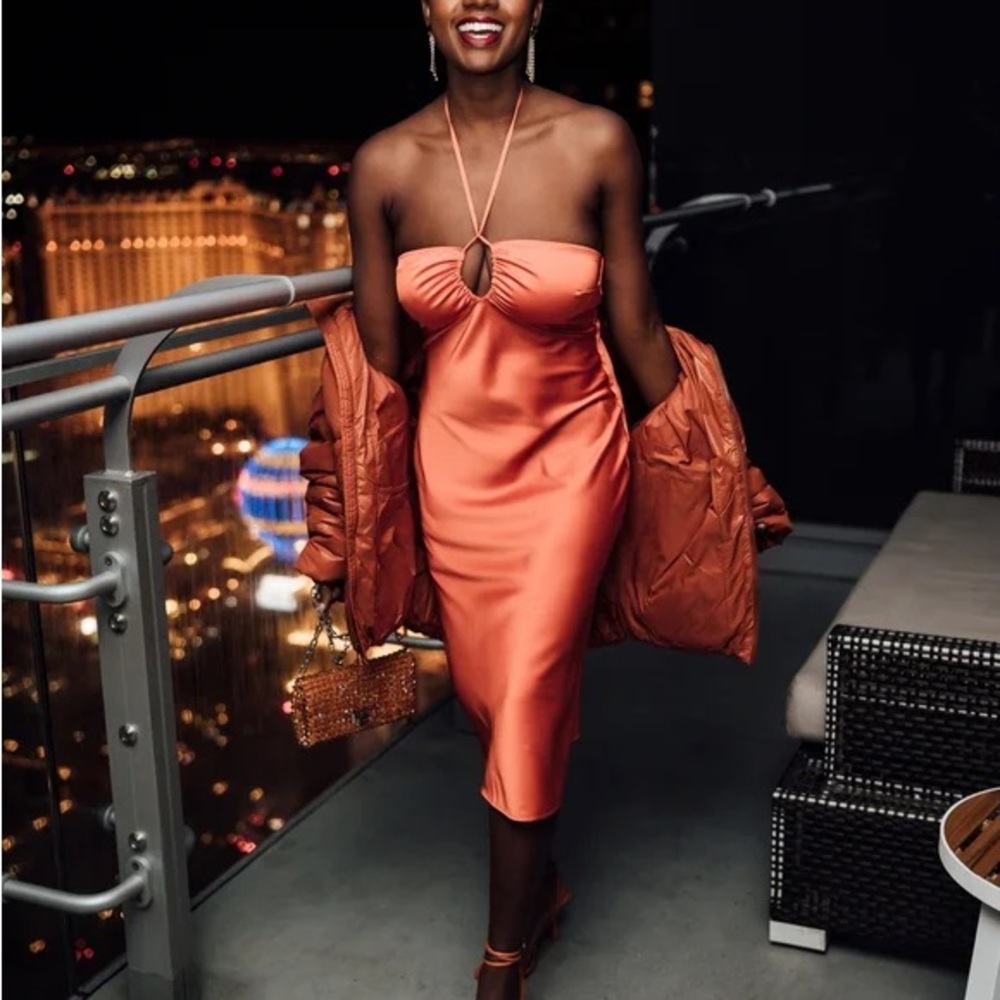 Abercrombie and Fitch Orange Halter Dress